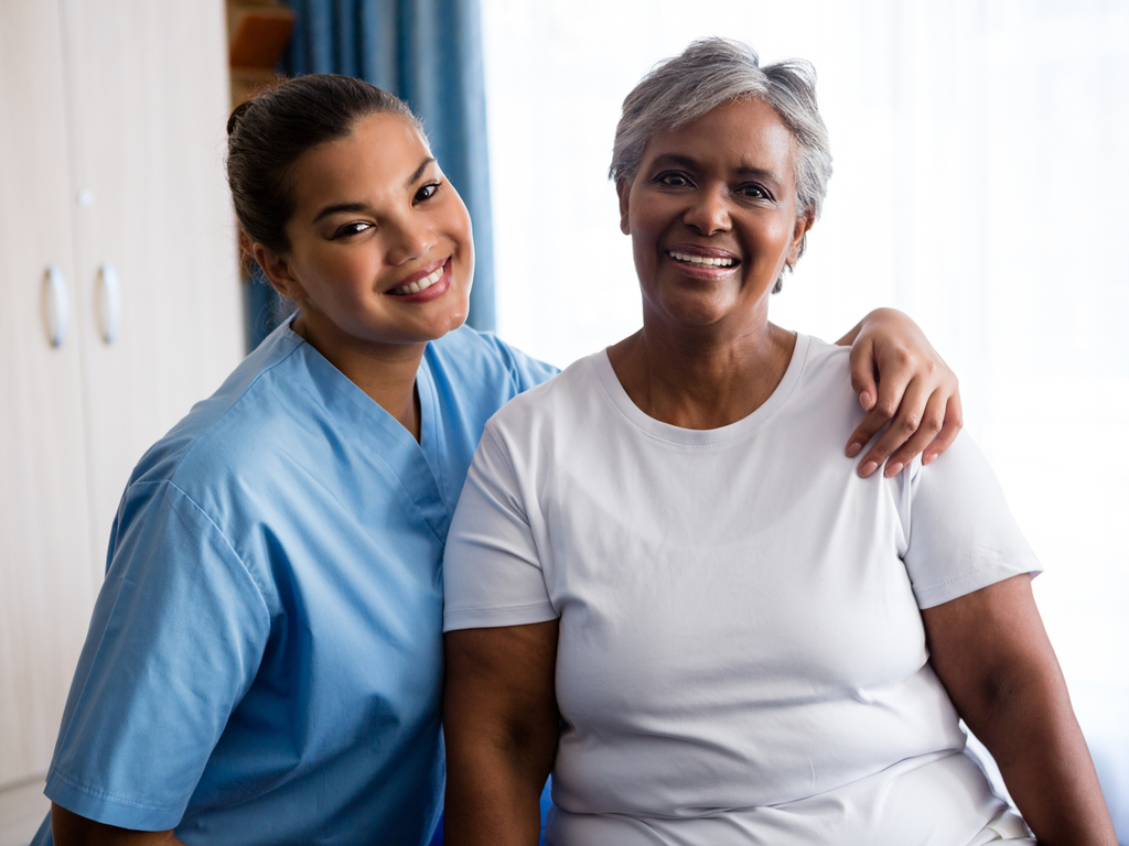 caregiver with elderly