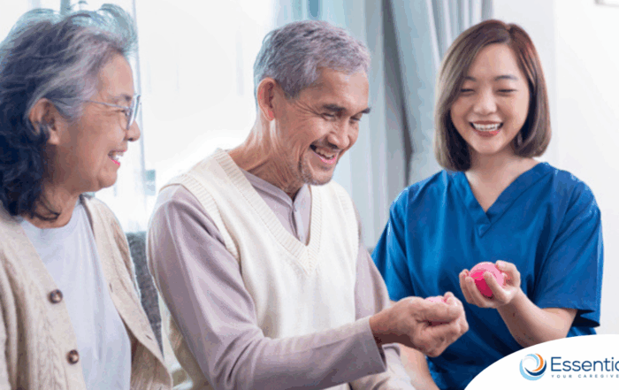 A caregiver provides home care services to manage arthritis.